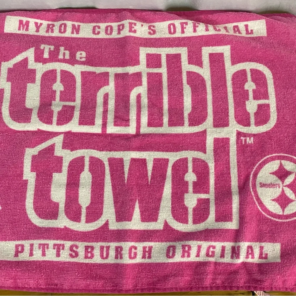 Pittsburgh Steelers Pink Terrible Towel Breast Cancer Crucial Catch